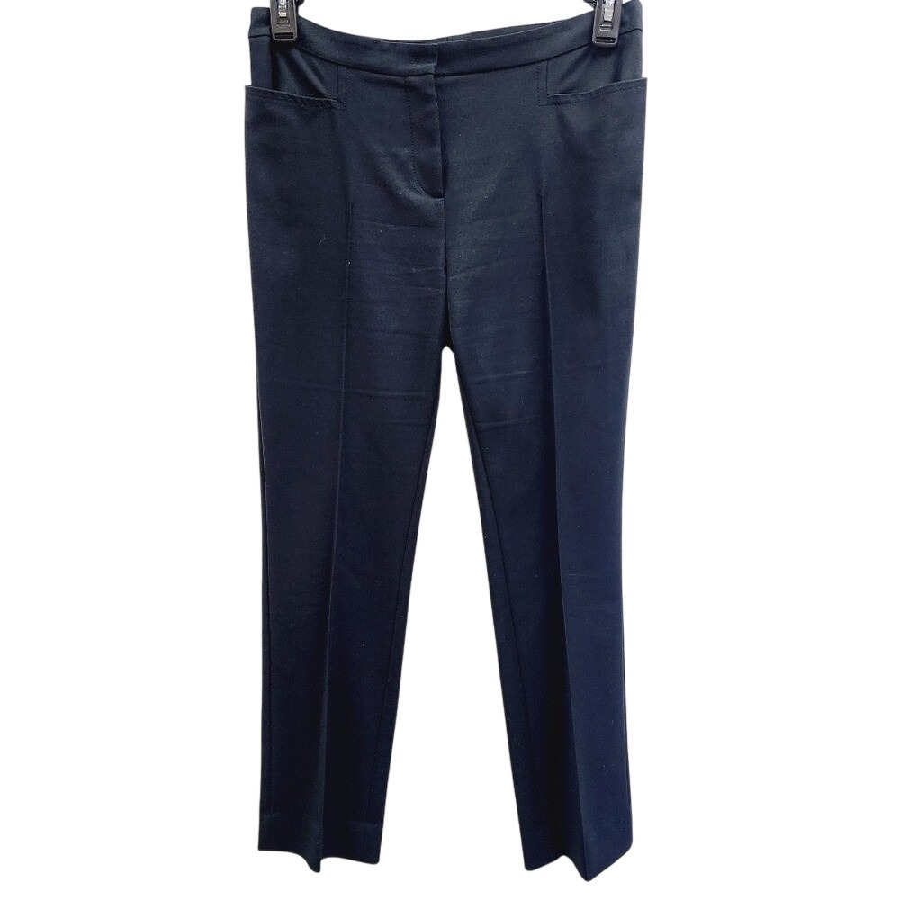 Akris Punto Black Straight Leg Trousers Low Rise Professional Work Pants women 8